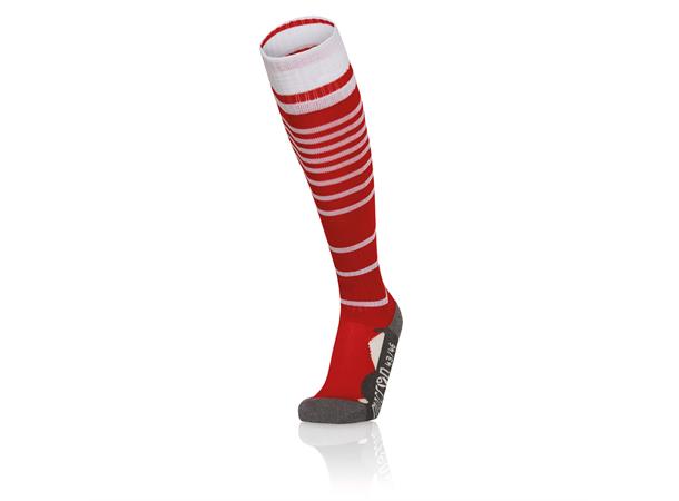 Target Socks RED/WHT S Stripete høye fotballsokker - Unisex 