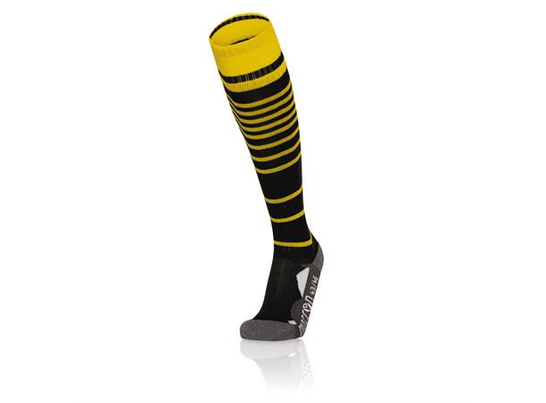 Target Socks BLK/YEL S Stripete høye fotballsokker - Unisex 